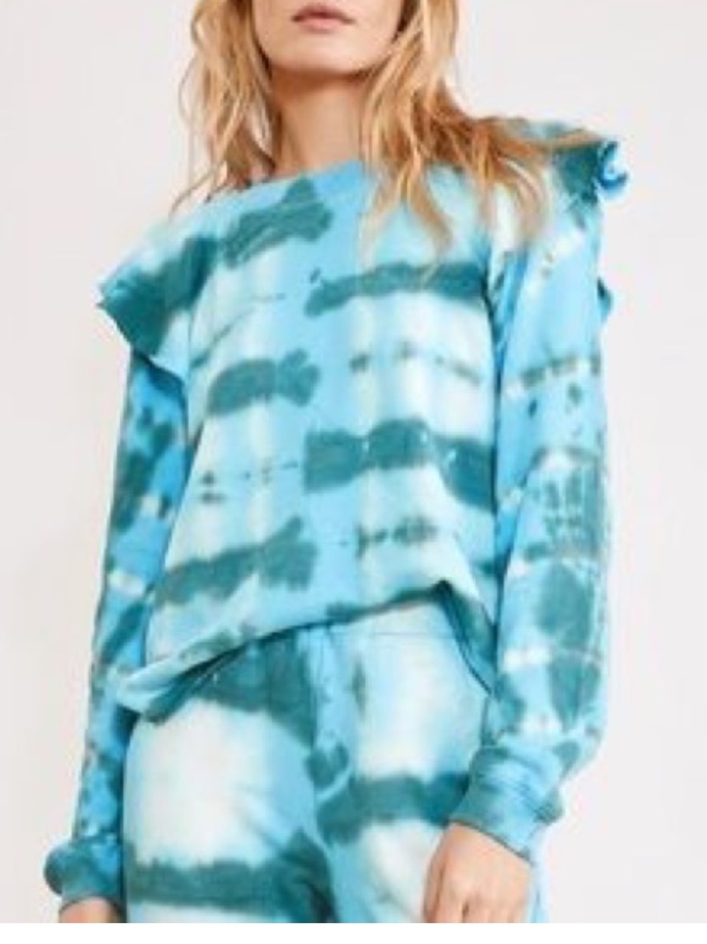 Something Navy Blue & Teal Tie-Dye Long Sleeve Top